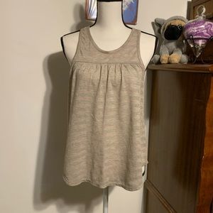 AEO American Eagle Gray Glitter Stripe Tank Top